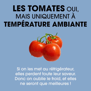 Les tomates oui, mais uniquement à température ambiante